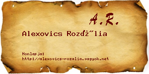 Alexovics Rozália névjegykártya