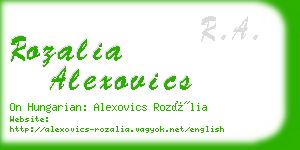 rozalia alexovics business card